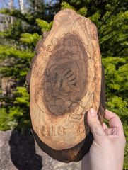 Vertical Woodburn with a Honey Bee