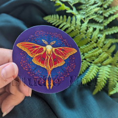 Luna Moth Sticker In Red